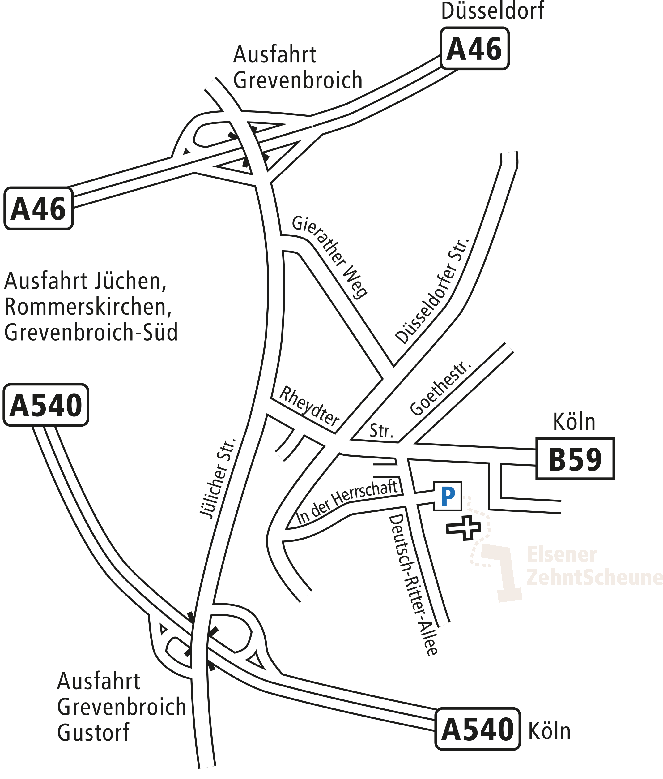 Anfahrtsskizze Elsener ZehntScheune